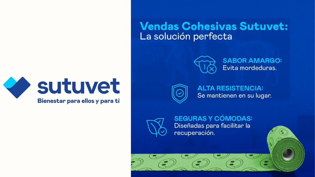 Primer plano de la tela no tejida de polipropileno y spandex de la venda Sutuvet destacando su elasticidad